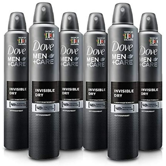 6 Cans Of Dove Men+Care Invisible Dry 150Ml Anti-Perspirant Anti-Transpirant Spray