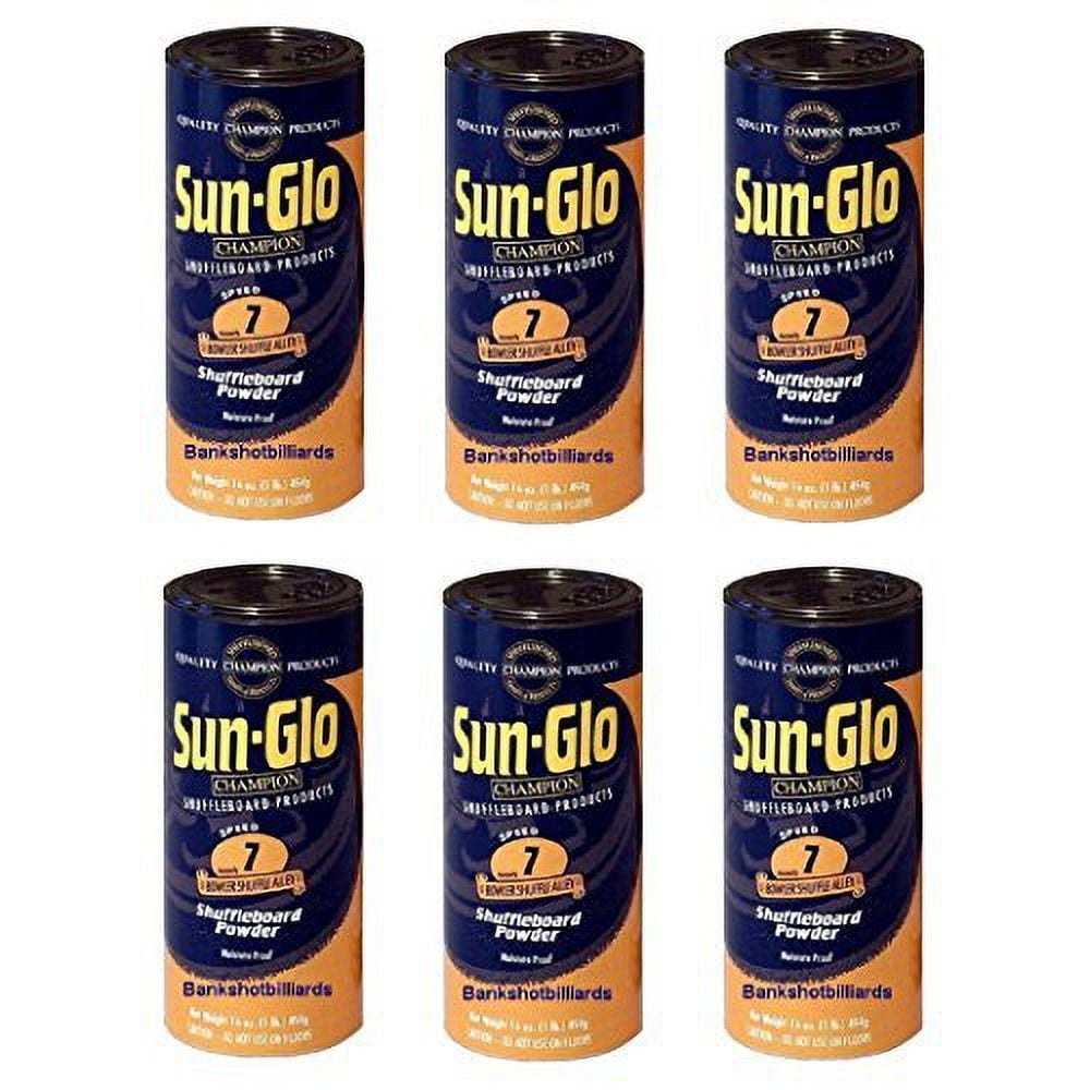 6 Cans Of SunGlo 7 Speed Shuffleboard Shuffle Alley Bowler Powder