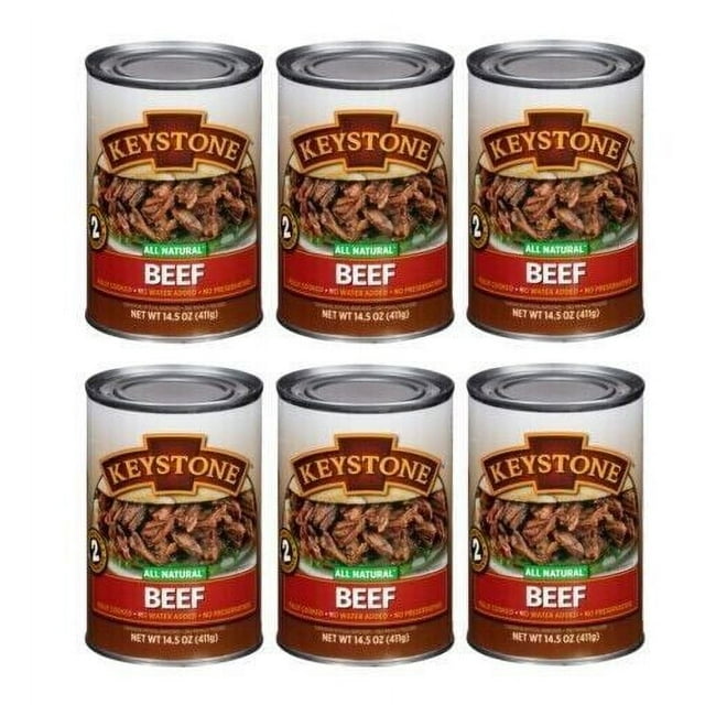 (6 Cans Pack) Keystone All Natural Beef 14.5 oz Can Emergency Survival