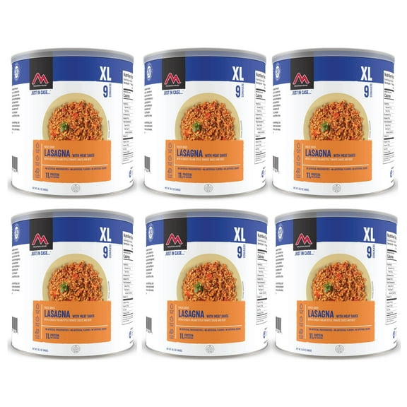 (6 Cans Pack) Mountain House Lasagna With Sauce #10 Can Freeze Dried Food For Emergency Preparedness, Camping And Hiking, Long Term Storage Food