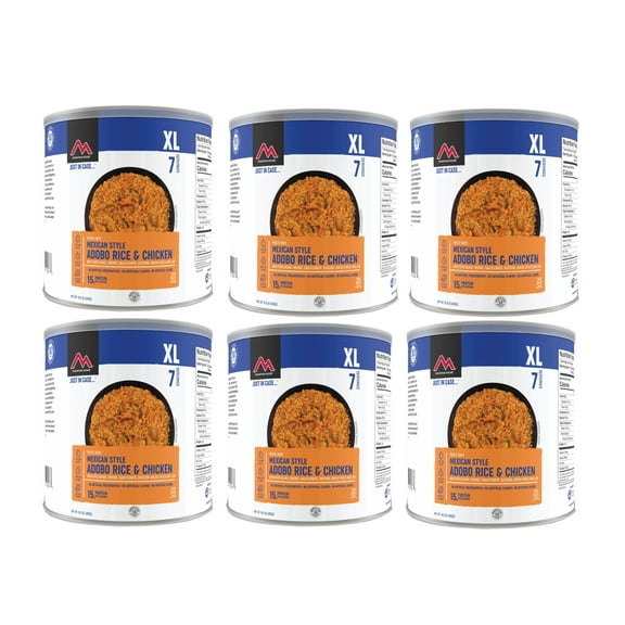 (6 Cans Pack) Mountain House Mexican Style Adobo Rice & Chicken #10 Can Long Term Storage Freeze Dried Emergency Food for Camping and Hiking ✅