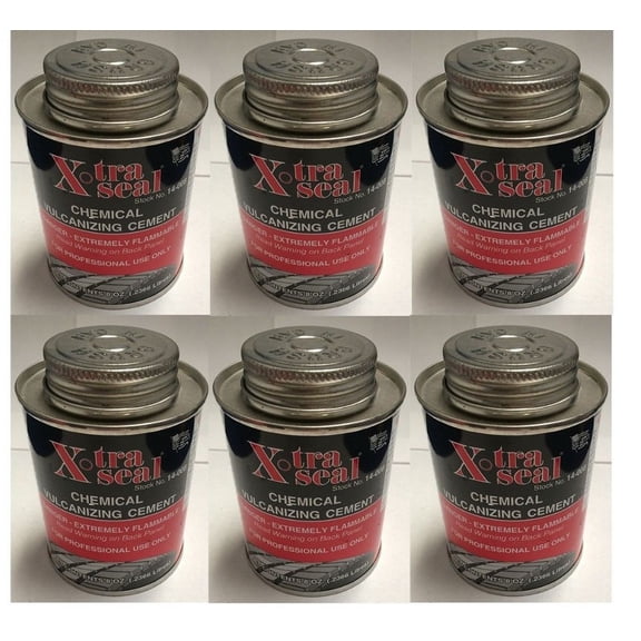 6 Cans X-Tra Seal Tire Tube Patch Chemical Vulcanizing Cement 8oz(0.2366 Liters)