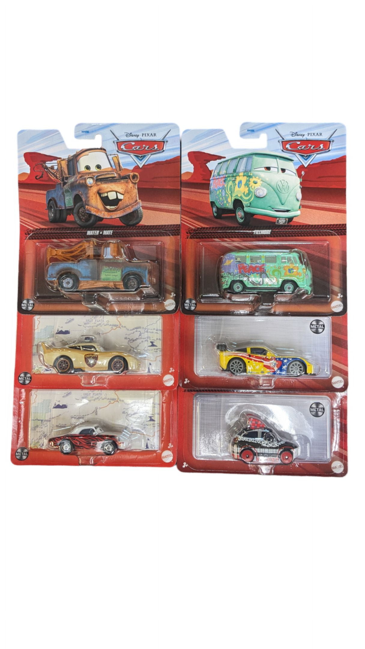 6 Car Set Disney Pixar Cars Mater & Friends - Walmart.com