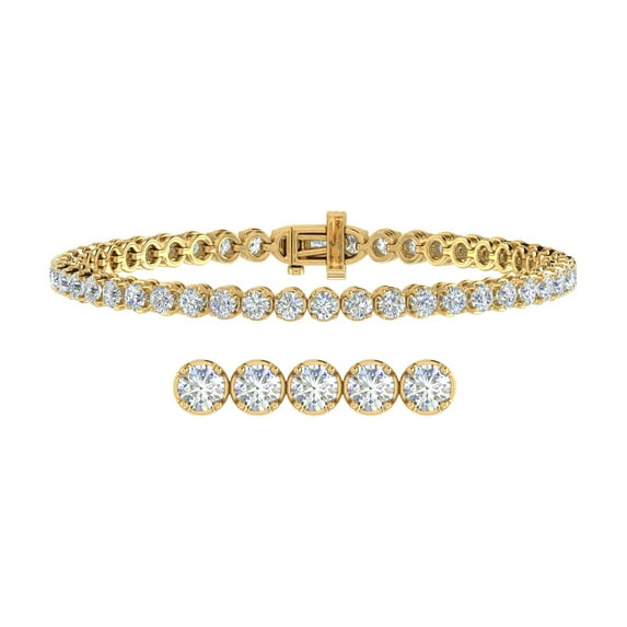 6 Carat Diamond Tennis Bracelet in 10K Yellow Gold (7 Inch)