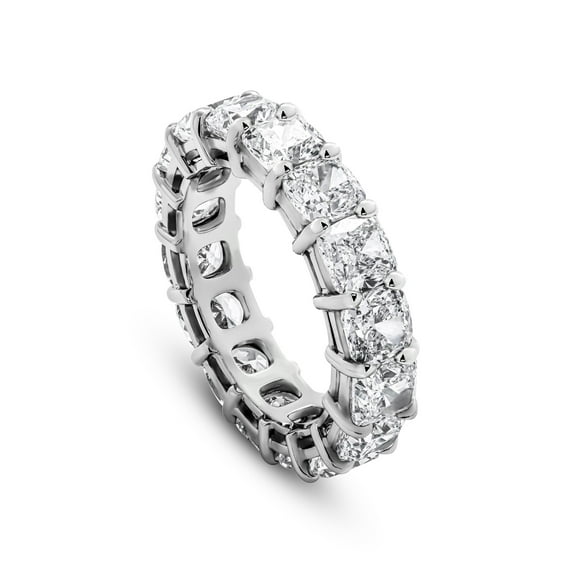 6 Carat | EGL Certified Cushion Shape Lab Grown Diamond Eternity Ring For Women | 14K White Gold | GH-SI1 Quality Friendly Diamonds