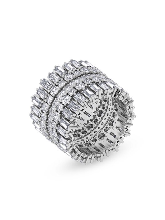 Eclipse 6 Carat Lab Grown Diamond Cocktail Ring in 14K White Gold