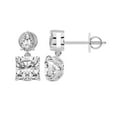 thumbnail image 1 of 6 Carat IGI Certified Cushion Shape Lab Grown Diamond Earrings | 18K in White Gold | Seraphic Teardrop Dangling Lab Diamond Earrings | Prong Setting | FG-VS1-VS2 Quality Friendly Diamonds, 1 of 1