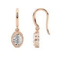 thumbnail image 1 of 6 Carat IGI Certified Oval Shape Lab Grown Diamond Earrings | 14K Rose Gold | Bella Vintage Dangling Lab Diamond Earrings | Prong Setting | FG-VS Quality Friendly Diamonds, 1 of 6