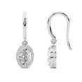 thumbnail image 1 of 6 Carat IGI Certified Oval Shape Lab Grown Diamond Earrings | 14K White Gold | Bella Vintage Dangling Lab Diamond Earrings | Prong Setting | FG-VS Quality Friendly Diamonds, 1 of 6