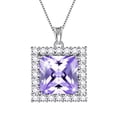 thumbnail image 1 of 6 Carat June Birthstone Necklace Alexandrite Pendant Princess Cut Purple CZ 925 Sterling Silver Jewelry Women Birthday Xmas Mother's Day Gift Juwaliy, 1 of 10
