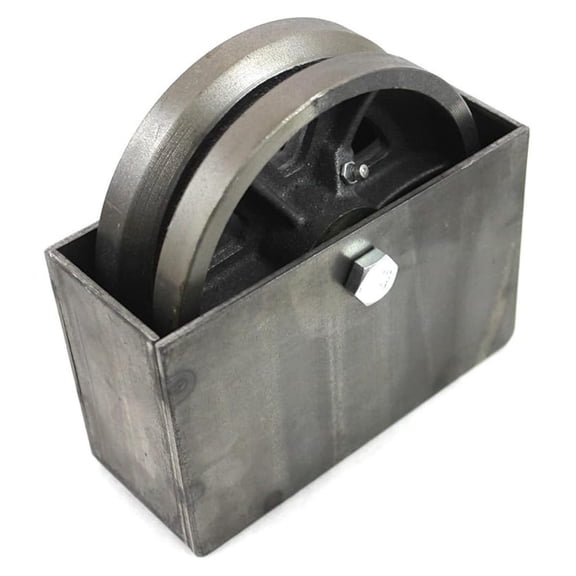 6" Cast Iron V- Wheel with Weldable Steel Box for Sliding/Rolling Gate (1)
