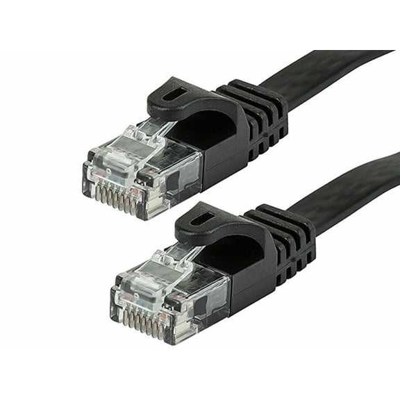 6 Cat6a Ethernet Network Patch Cable RJ45 23AWG 600Mh Solid Copper Wire 3' Black