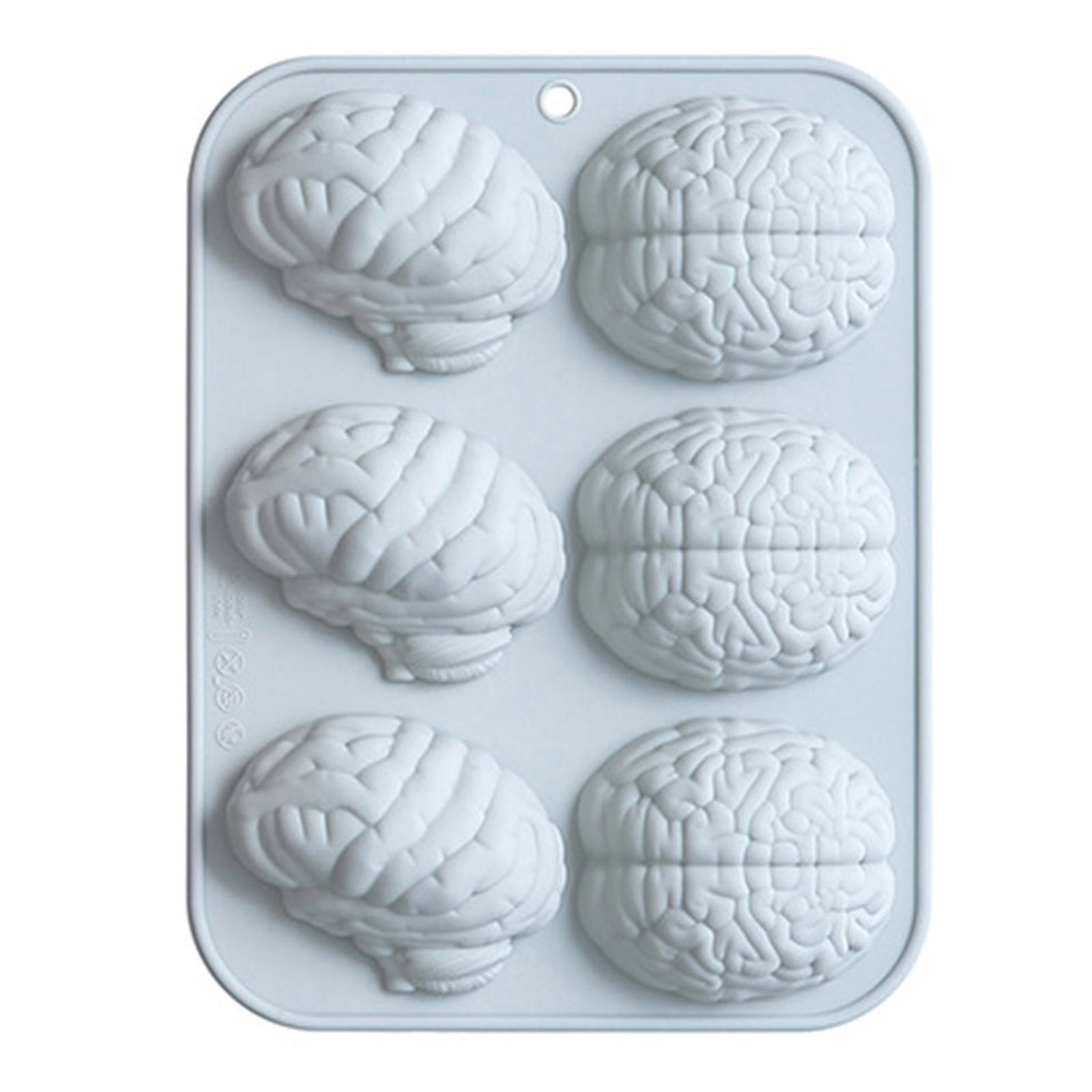 6 Cavities Brains Shape Fondant Chocolate Mold Dessert Cake Decorating ...