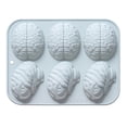 6 Cavities Brains Silicone Mold Chocolate Fondant Mold Pastries Baking ...