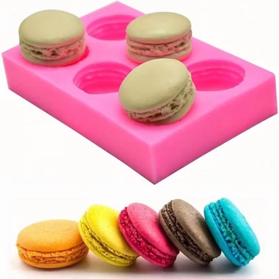 6-Cavity 3D Burger Silicone Mold - Fun Baking & Crafting Tool for Cakes and Cupcakes