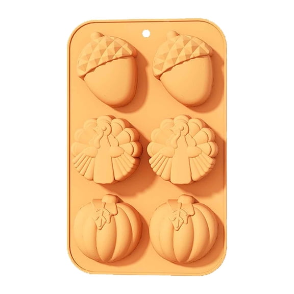 6-Cavity 3D Pumpkin Silicone Mold - Multi-Use for Chocolate, Soap, Candles & Baking - Fall Harvest & Halloween Treat Molds