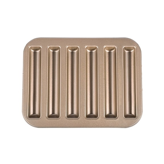 6-Cavity Biscuit Mold Non-Stick Cylinder Muffin Pan Financier Cake Pan Carbon Steel Cake Bread Mold Easy to Clean