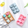 thumbnail image 1 of 6-Cavity Cartoon Silicone Mould, Owl, Dolphin, and Shell Shapes for Cake, Chocolate, and Ice Cube Making, Blue, Silicone, Includes 1 Mould, 1 of 7
