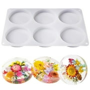6-Cavity Deep Round Coaster Molds, 4 Inches Coaster Silicone Molds for Epoxy Resin, Coaster Resin Molds for Flower Bouquet Preservation
