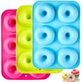 thumbnail image 1 of 6-Cavity Doughnut Baking Pan, Silicone Doughnut Mould,Makes Individual Full-Sized 3 3/4" Donuts or Baked Treats, Non-Stick and Dishwasher Safe, Enjoy or Give as Gift, Silicone, 1 of 1