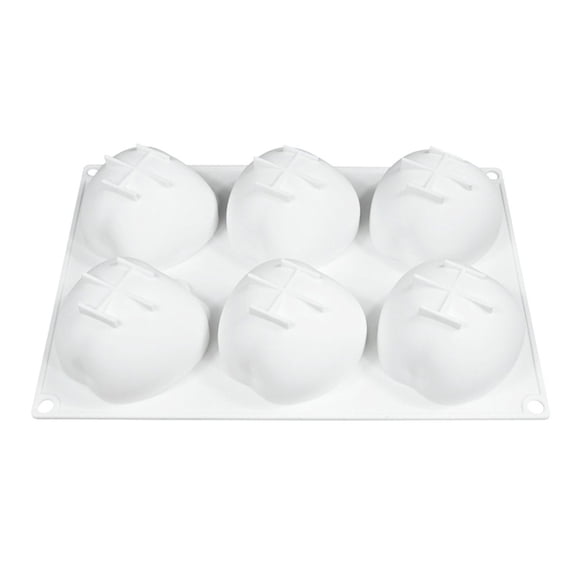 6 Cavity Green Apples Silicone Mousse Cake Molds Dessert Making Mould