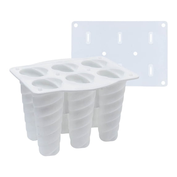6-Cavity Ice Cream Mold With Lid Freezer Tray Homemade Popsicle Maker Ice Lolly Dessert Mold