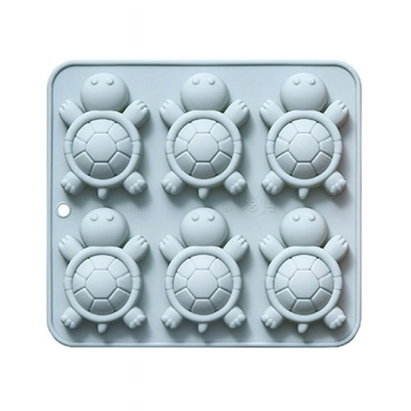 6 Cavity Large Turtles Mousse Cake Mold Food Grade Silicone Chocolate Dessert Baking Mould Family Gathering Bakewares