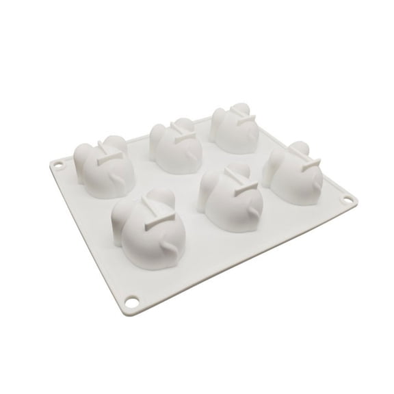 6-Cavity Mouse Shaped Silicone Mold Fondant Mousse Cake Pastry Baking Decorating Tool Nonstick