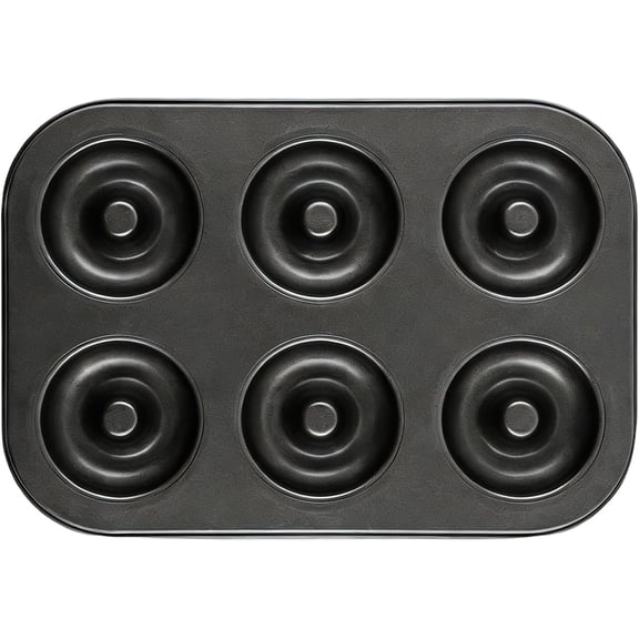 6-Cavity Nonstick Donut Pan, Deep Doughnut Baking Tray with Nonstick Coating, Easy Release for Home Bakers(XX)