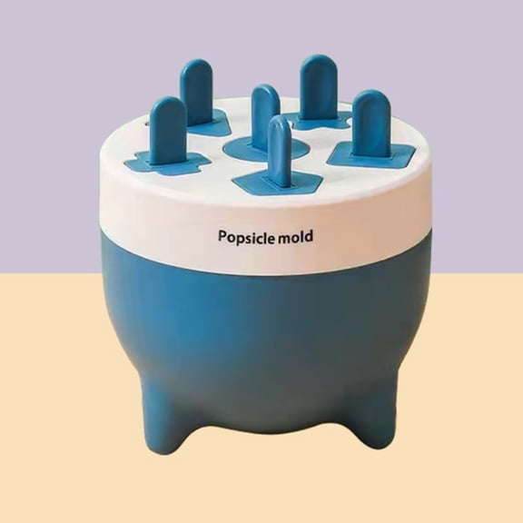 6-Cavity Popsicle Mold Set with Lids, BPA-Free Silicone & Plastic Reusable Ice Pop Maker