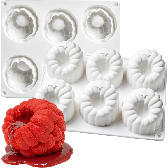 6-Cavity Raspberry Silicone Mold, 3D Silicone Mold for Mousse Cake, Chocolate, Jelly & Dessert, Food-Grade Baking Silicone Mold with Easy Demolding (Raspberry)