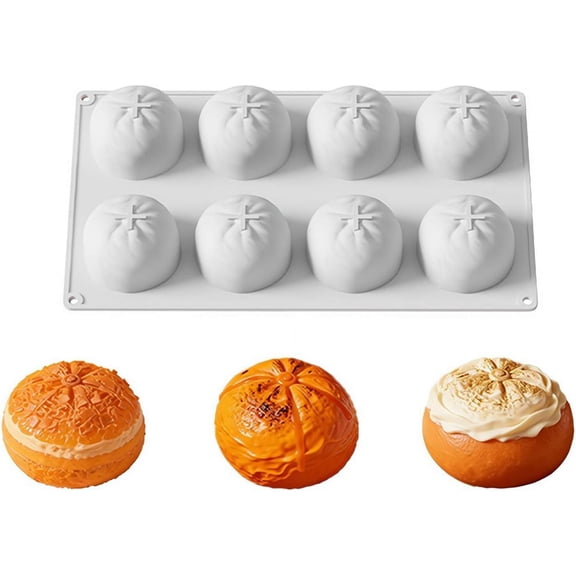 6 Cavity Raspberry Silicone Mold for Mousse Cake, 3D Fruit Shape Large Fluted Design, Non-Stick Baking Mold for Chocolate Jelly Candy and Resin, White Professional Dessert Decorating Tool