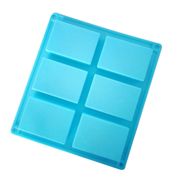 6-Cavity Rectangle DIY Craft Molds, Torqee Handmade Casting Holders, Multi Grid Shaping Trays, for Home Craft, DIY Making and Household Handicraft Use, Blue