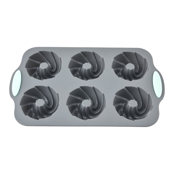 6-Cavity Reusable Silicone Donut Molds,Non-Stick Baking Tray For Cakes Pastries And Ice Cubes,Heat And Cold Safe Flexible Mold With Steel Rim For Home Baking And Dessert Preparation-A