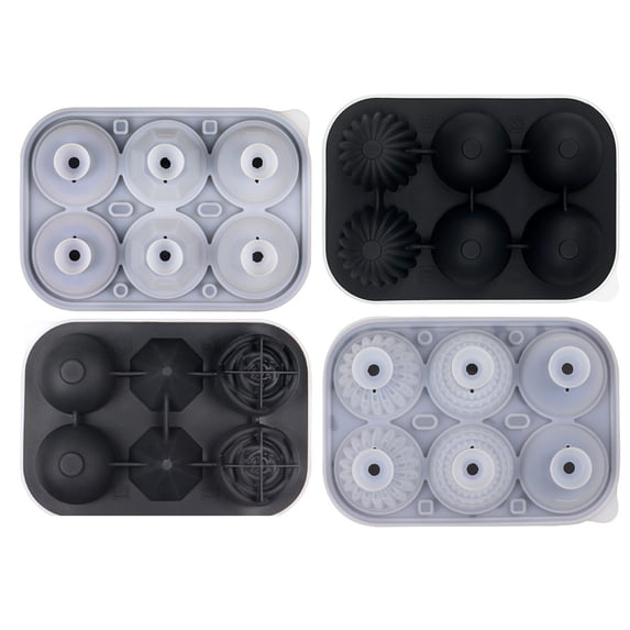 6 Cavity Rose Ice Cubes Tray High Efficiency Silicone Round Ice Maker ...