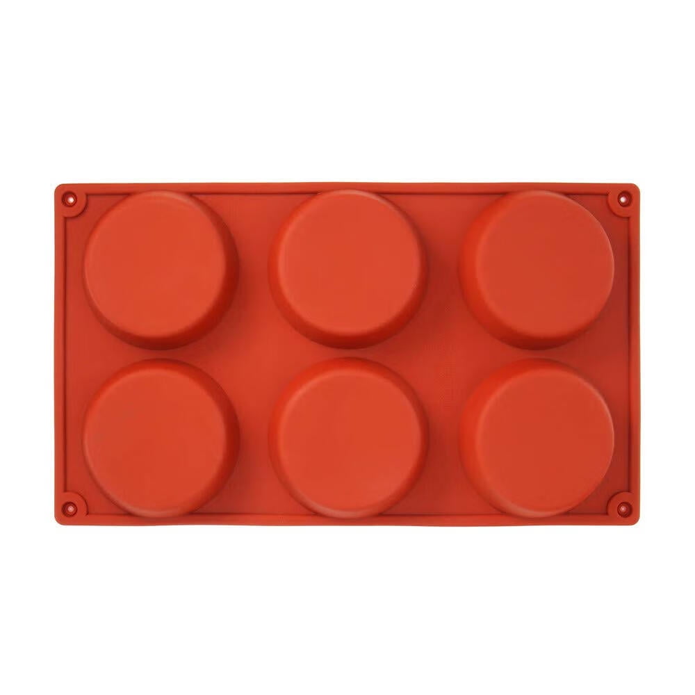 6-Cavity Silicone Cake Molds 3.15 Inch Round Baking Mold Non-Stick ...