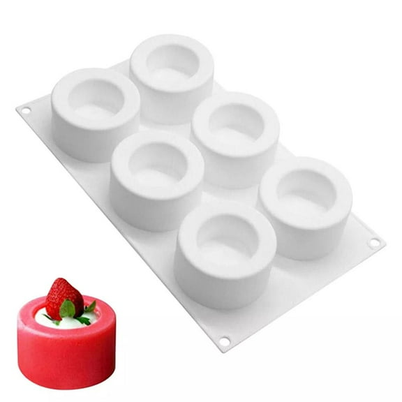 6-Cavity Silicone Concave Cupcake Mold For Embossed Baking 11.6 Inch Food Grade