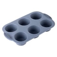 thumbnail image 1 of 6-Cavity Silicone Cupcake Pan - Non-Stick Round Baking Tray for Muffins, Bpa-Free Flexible Mold for Cakes, Mini Cake Maker, 11.8 Inch Oven Safe, 1 of 9