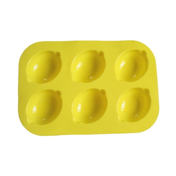 6-Cavity Silicone Lemon Mold for Baking, Non-Stick Cake Muffin Pan, Easy Demolding