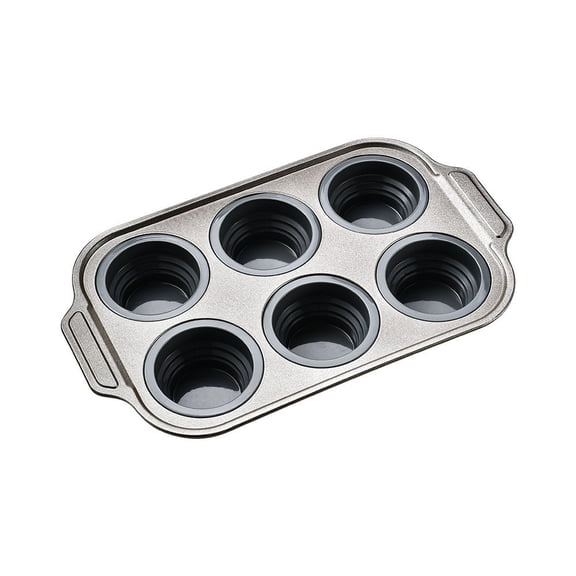 6-Cavity Silicone Press Cake Molds for Baking Cakes, Breads, Chocolates & More – Non-Stick, Flexible, Easy-Release Molds for Oven and ’ Baking Activities