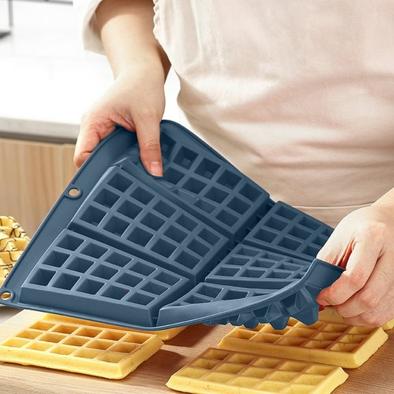 6-Cavity Square Silicone Waffle Mold, Non-Stick Flexible Baking Pan for Cakes Chocolate Candy, 11.4x9.8 Inch Heat Resistant Up to 446°F, Dishwasher Safe, Red