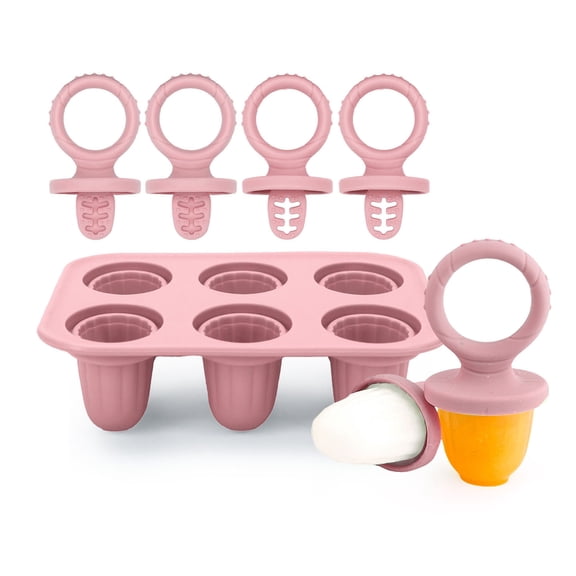 6 Cavity Teething Ice Popsicles Molds For Infants Silicone Ice Cubes Tray With Chewable Edges Safe For Babies Teeth And Dishwasher Friendly