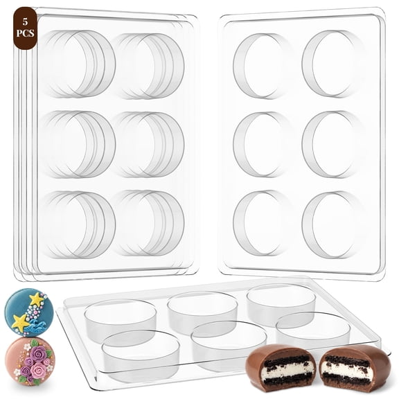 6 Cavity Round Plastic Candy & Food-Grade Mold, 5 Count