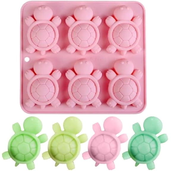 6 Cavity Turtle Ice Trays, CuteTurtle Shape Silicone Molds Ice-Cube Tray, Easy To Demold Iced Beverage Making Tools For Ice Chocolate Cake Gummy
