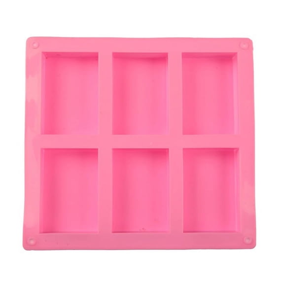 6 Cell Rectangular Silicone Soap Mold For Homemade Decorative Soap Making Mould