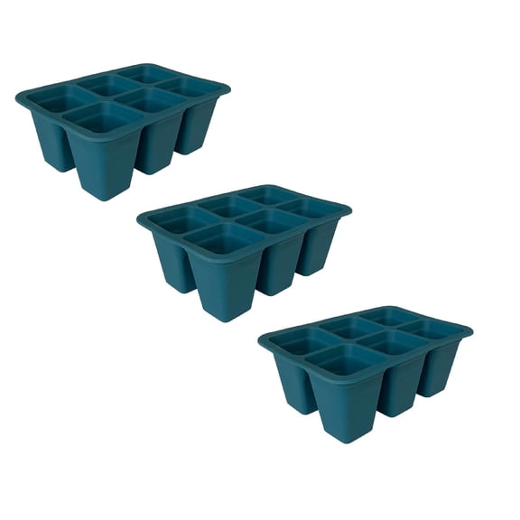 6-Cell Silicone Seedling Starter Tray - Eco-Friendly Germination Kit for Home Gardeners - Reusable Planting Pots for Vegetables, Herbs & Flowers - for Windowsill or Balcony
