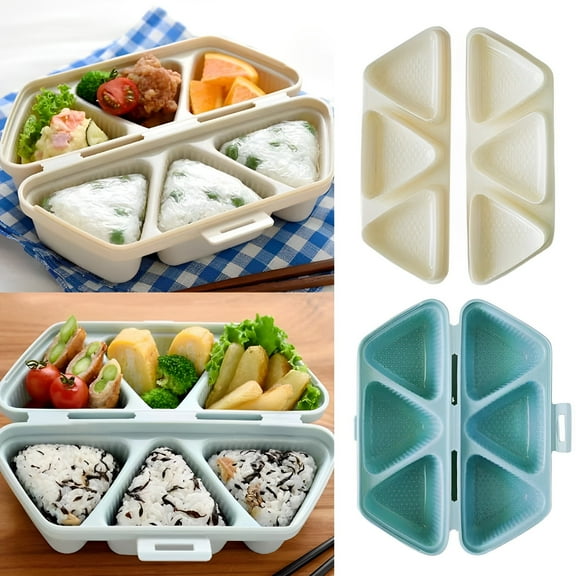 6 Cell Triangle Sushi Mold Onigiri Rice Ball Bento Press Maker Mold Kitchen Tool