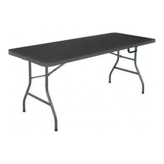 6' Centerfold Folding Table, White or Black (Black)