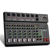6 Channel 256 DSP Effect Mixer Record PC 48V Phantom Power USB Sound Mixers Bluetooth