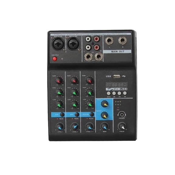 6-Channel Mixing Console Audio Mixer Outdoor Conference Audio USB Bluetooth-compatible Reverb Audio Processor Sound Card